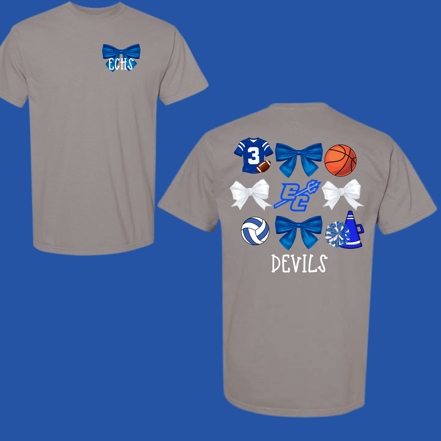 ECHS Blue Devils Bow Spirit Tee