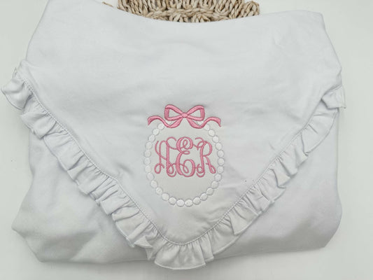 Embroidered Monogram Blanket