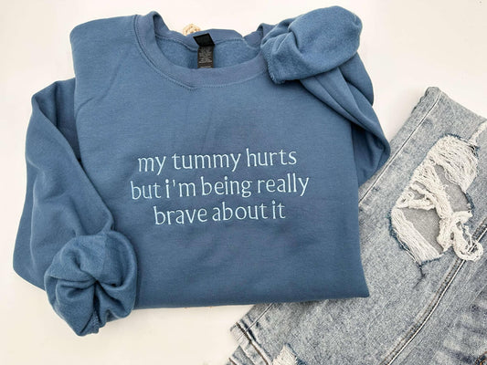 Being Really Brave About It Embroidery Sweatshirt