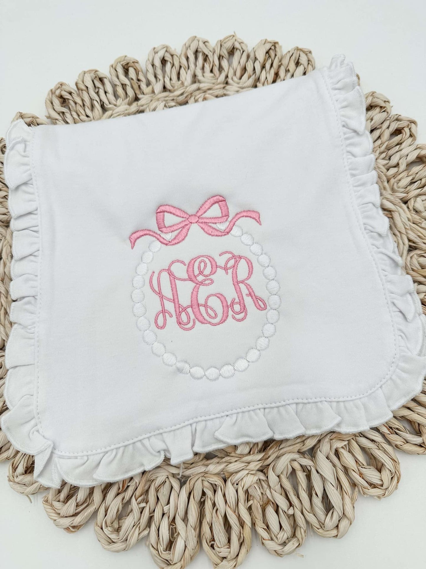 Embroidered Monogram Burp Cloth