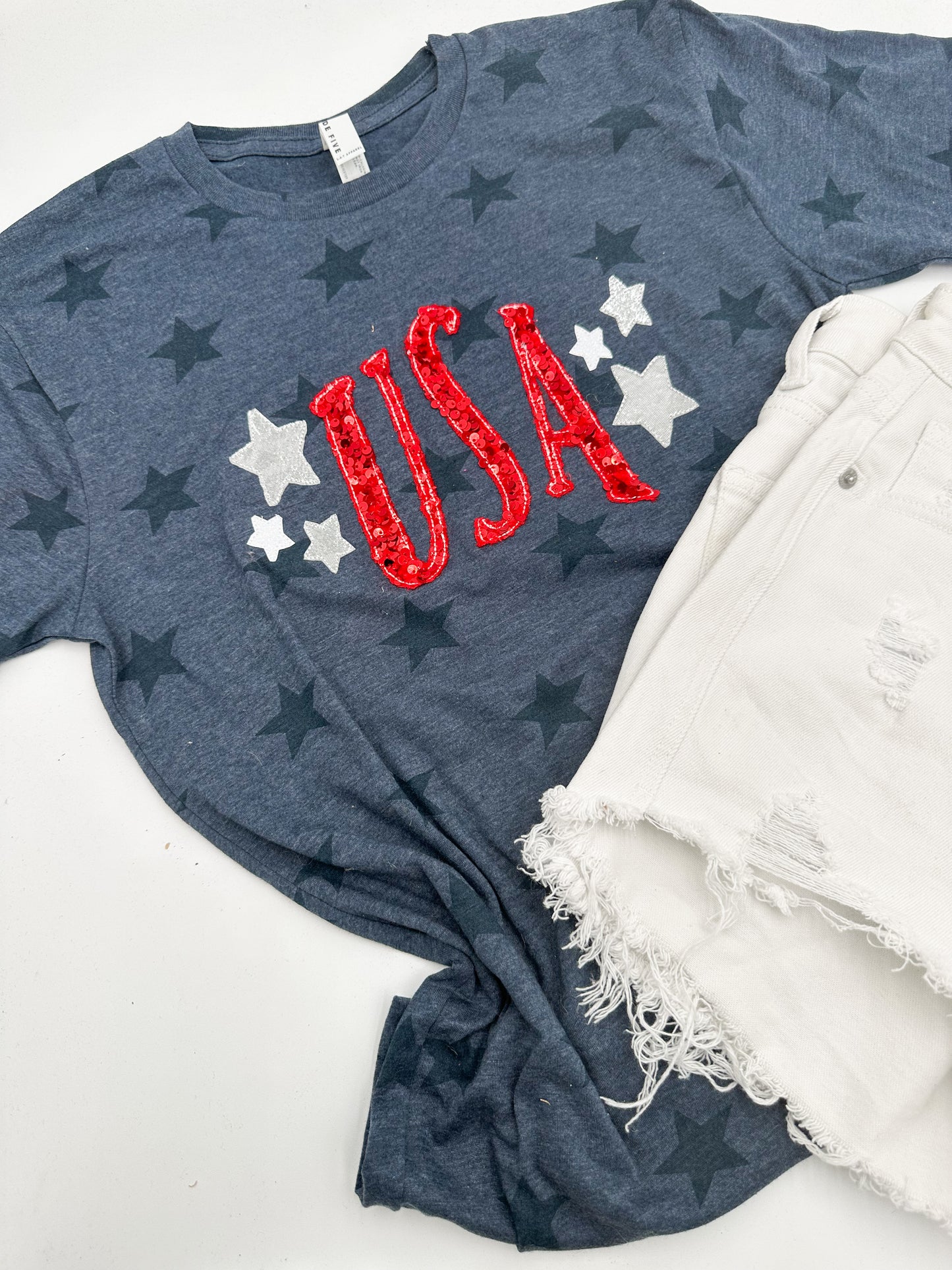 USA applique Star Tee