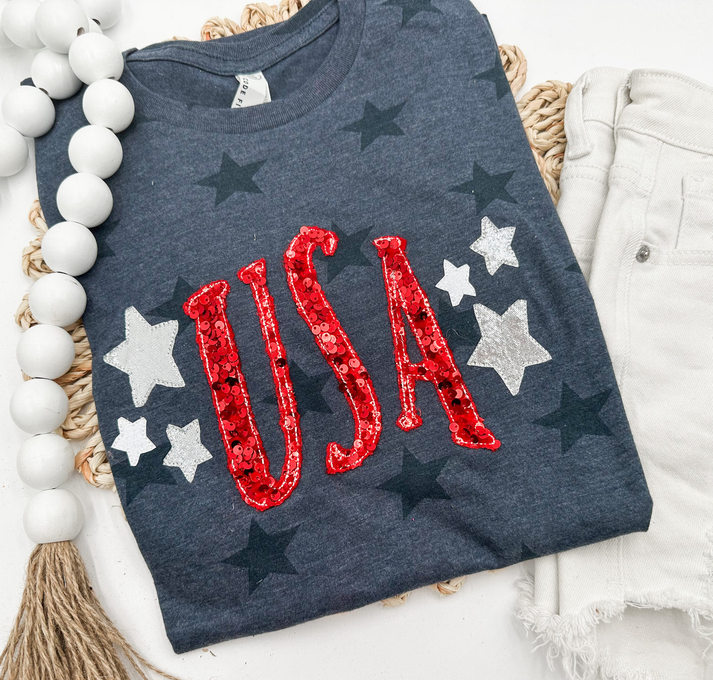 USA applique Star Tee