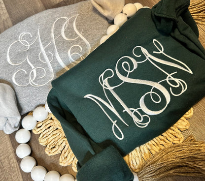 Embroidered Monogram Sweatshirts