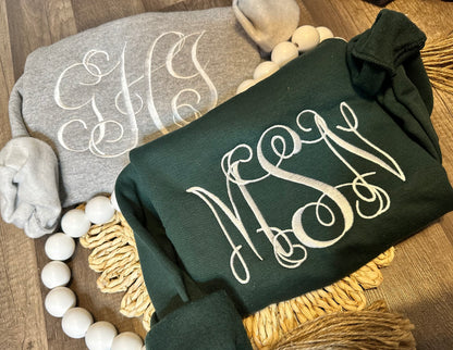 Embroidered Monogram Sweatshirts